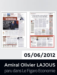 Amiral Olivier Lajous, DRH de l'année 2012. Article paru dans Le Figaro Economique le 5 juin 2012