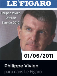 Philippe Vivien, DRH de l'année 2010. Article paru dans Le Figaro le 1er juin 2010 (Edition Spéciale)